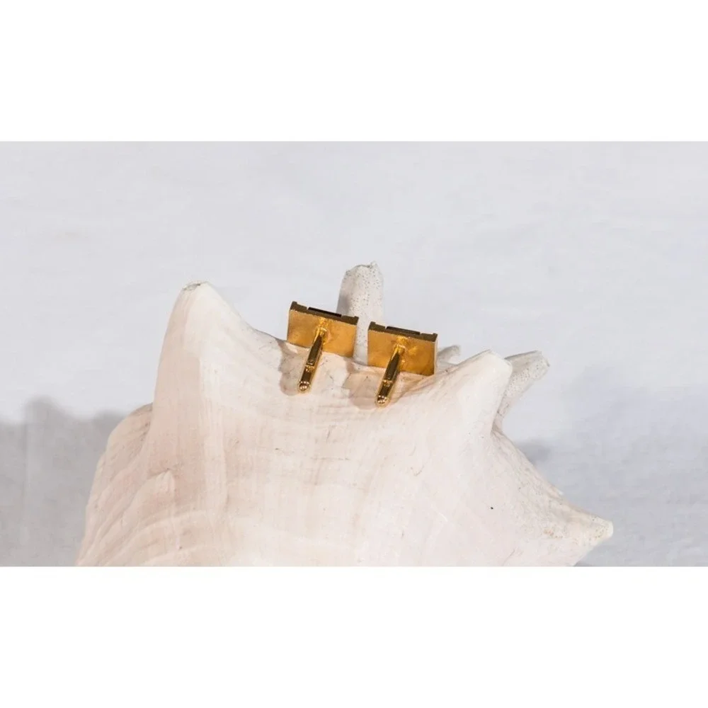 Vtg Shields onyx cuff links men's accessories black gold tone preppy old money
